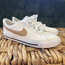 Nike Court Legacy Youth 4/women 6. White Leather With Black Tan