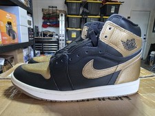 Air Jordan 1 Men's Size 9.5 Retro High OG Black/Metallic Gold 555088-032