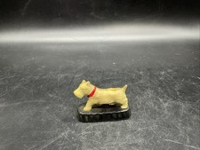 Vtg Plastic White Scottie Terrier Dog Figurine Made In Japan 2 1/4  T, 3  L