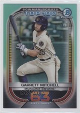 2021 Bowman Scouts Top 100 Aqua Refractor 69/125 Garrett Mitchell #BTP-63 n1u