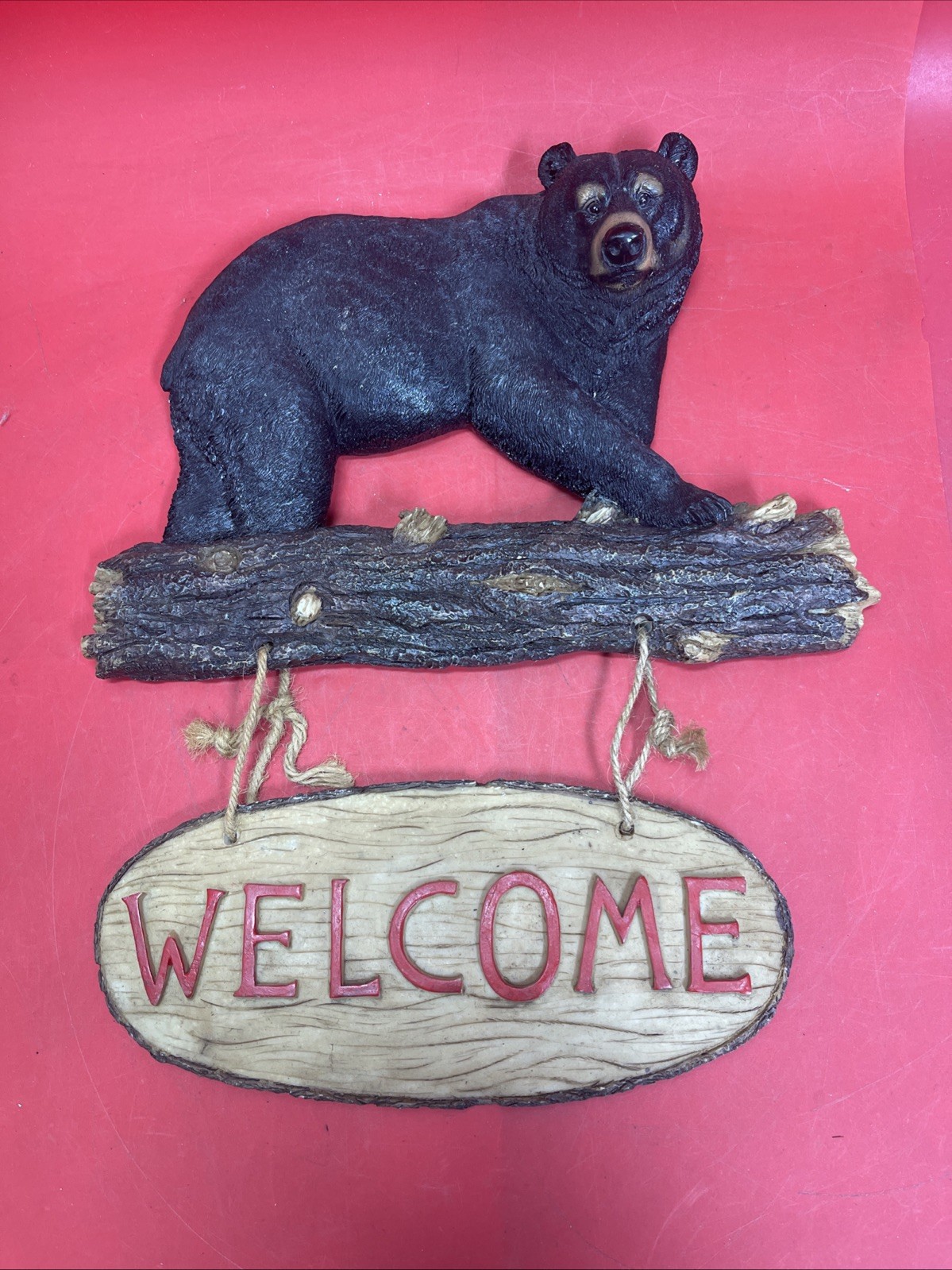 Vintage 1970 Mayrich Co Handmade Resin Bear Wall Art Plaque Collectible-image