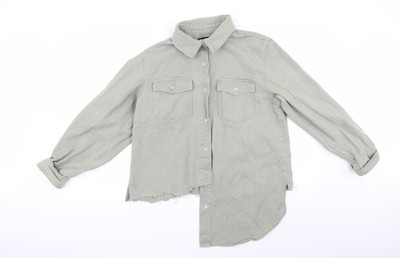 Missguided Damen-Basic-Knopfleiste Größe 8 grün UK