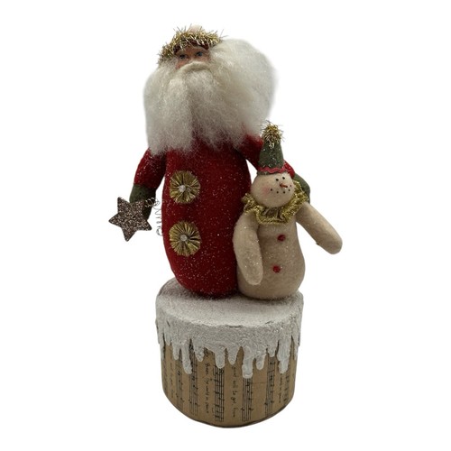 Bethany Lowe Dee Foust Santa & Snowman Figure Snow & Sheet Music Base Christmas - Picture 1 of 6
