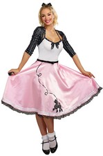 Brand New 1950s Retro Poodle Skirt Rock Around The Clock Adult Costume