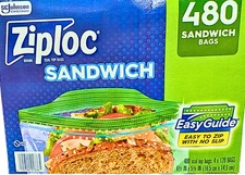 Ziploc Seal Top Bag Easy to Zip Sandwich Bags 4x120 Bags Total 480 Count
