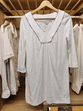 BODEN DRESS UK 10R WHITE TUNIC T-SHIRT LONG SLEEVE BEACH COTTON CASUAL WOMENS