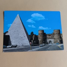 ROME PORTA SAN PAOLO AND PYRAMID CAIO BASKET - COLOR POSTCARD WRITTEN