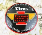 VINTAGE FIRESTONE TIRES ONE-STOP SERVICE GAS PORCELAIN GASOLINE MOTOR OIL SIGN