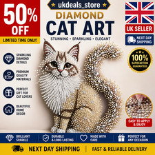 5D Cat Diamond Art Painting Kit for Kids and Adults, Diamond Painting Kits D