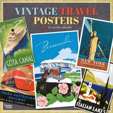 BrownTrout,  Vintage Travel Posters 2026 Wall Calendars, 12'' X 12'', 16-Month C