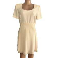 Maggy London by Kenneth Nolan Off White Vintage Short Sleeve Dress Size 10