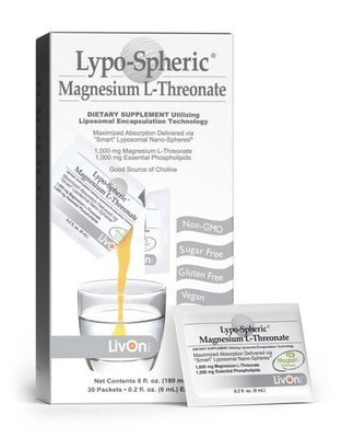 Lypo-Spheric Magnesium L-Threonate - 30 Packets - 77mg Per Packet - Liposome ...
