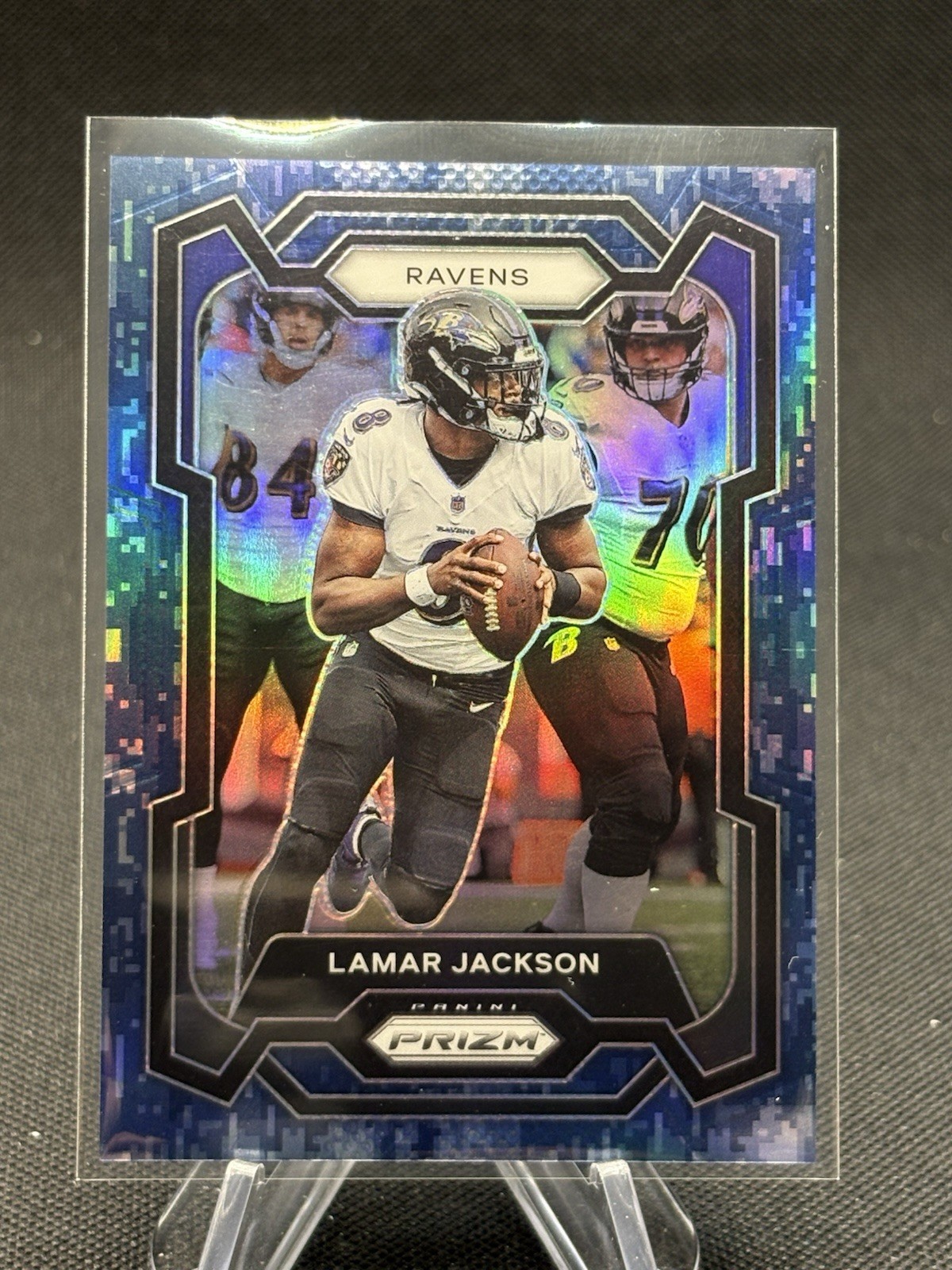 2023 Panini Prizm Lamar Jackson 06/25 Blue Camo Prizm SSP #18 Ravens 🔥