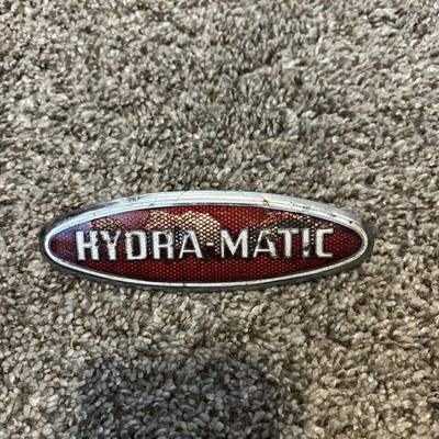 OEM Oldsmobile Cloisonne HYDRA-MATIC Emblem 5'' 2 stud Rounded 1946 -8 Shows Wear