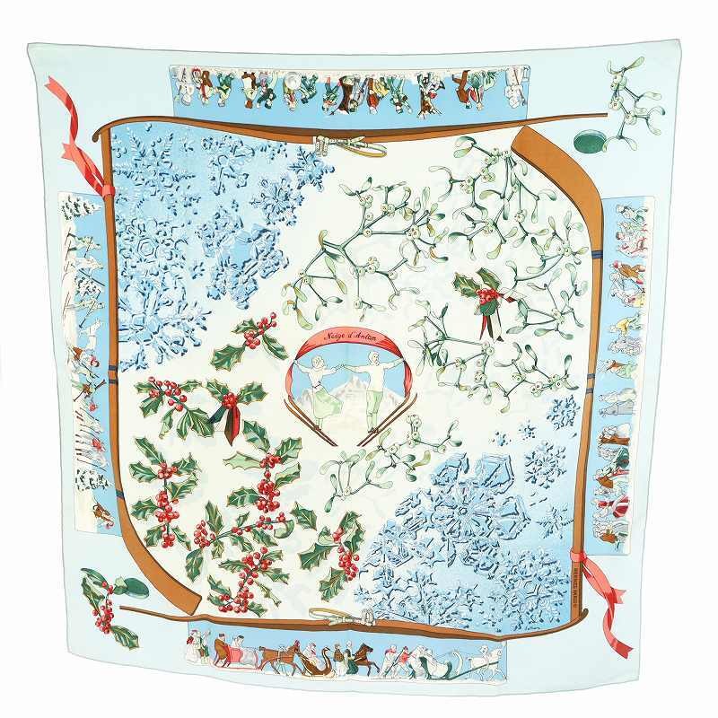 Hermes Carre 90 Neige DAntan Scarf Light Blue An18 Oh Silk Twill