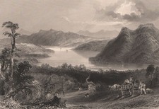 CANADA. Lake Massawippi, Quebec. BARTLETT 1842 old antique print picture