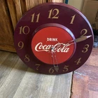 VTG 50's Coca-Cola Metal Wall Clock 18inches needs cord. Good paint