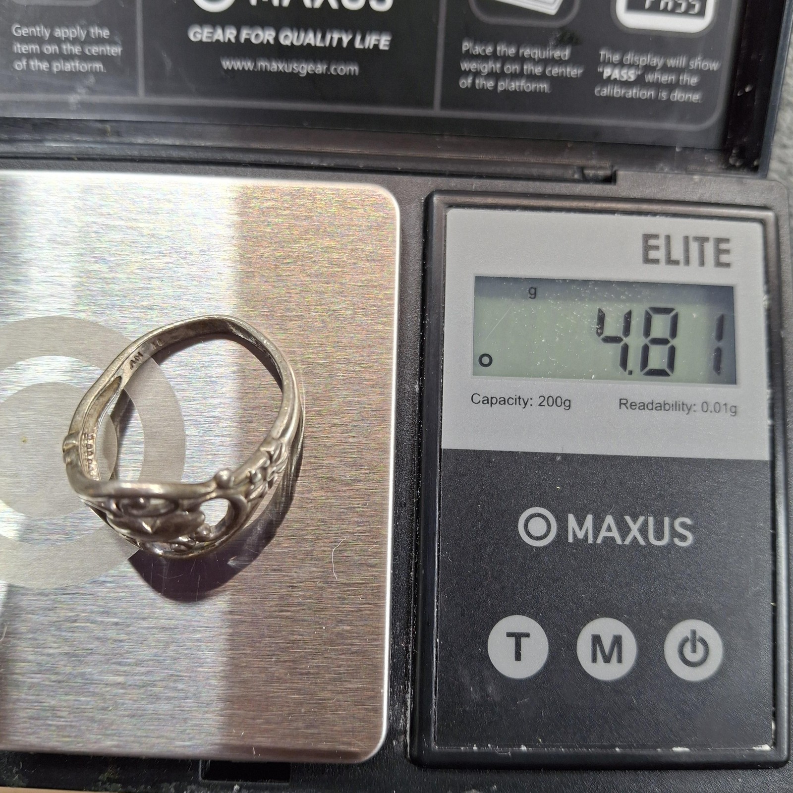 Sterling Silver Heart Ring 925 Scrollwork Floral … - image 13