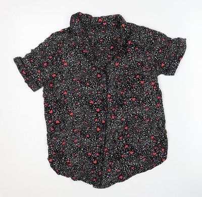 Topshop Damen Nachthemd schwarz Herzmuster UK 6