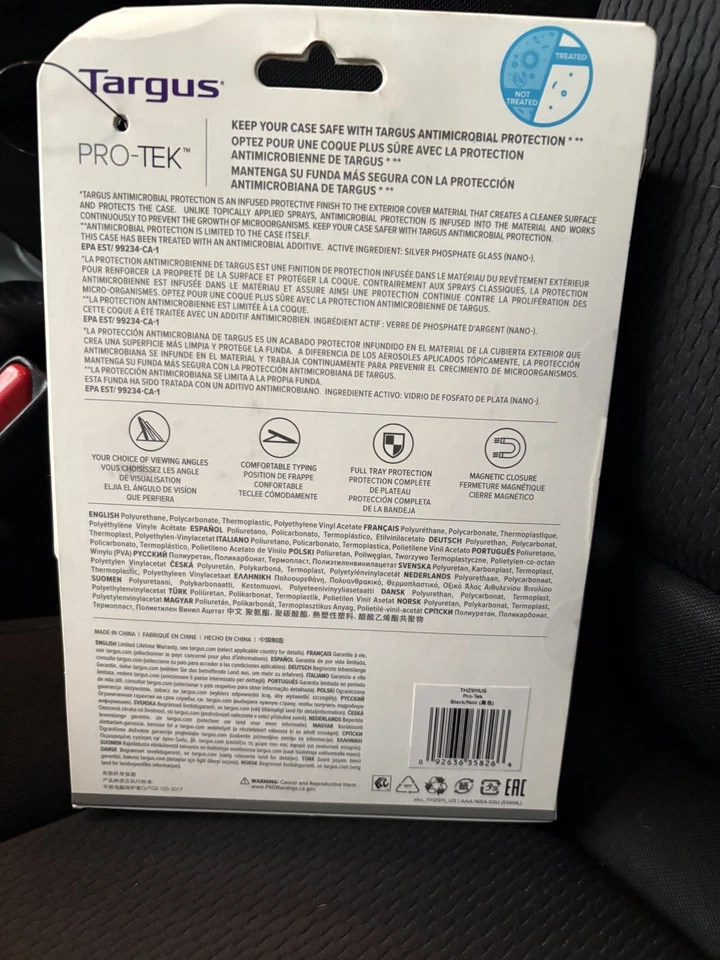 New Targus Pro-Tek For IPad Mini 6 Case Black THZ911US Antimicrobial Protection - Image 3 of 3