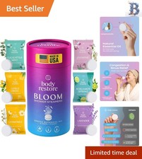 Bloom Organic Bath Bombs 6 Count   Stress Relief Shower Steamers for Men  Women