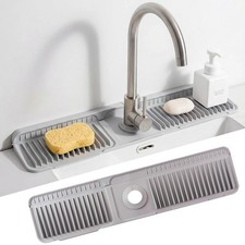 Faucet Mat for Kitchen Sink, 24 Inch Longer Silicone Sink Faucet Mat Splash G...