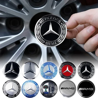 4pcs 56/60/65MM Car Wheel Center Hub Caps Sticker Decor For Mercedes Benz AMG A