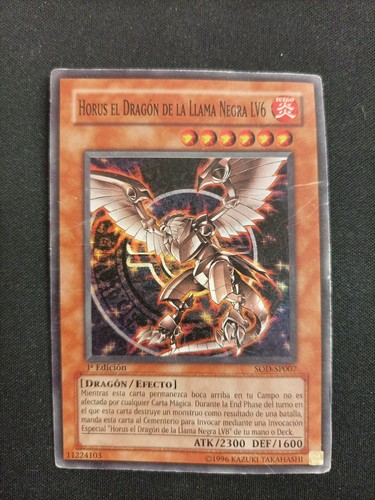 Carte Yu-Gi-Oh Horus El Dragon De La Llama Negra Lv6 Sod-sp007 | eBay