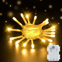 Lichterkette AußEn Batterie, 2M 20 Led Warmweiß Lichterketten Mit 6H Timer, IP65