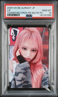 2025 IVE LIZ   BE ALRIGHT JAPAN Tower Records POB Selfie Photocard   PSA 10