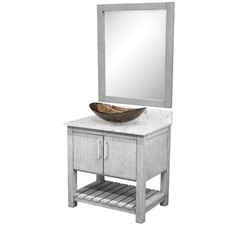 Miseno MV-30SG-NOBV-6001-324T-MIR 30" - Stonewash Grey / Cafe Mocha Top / Chrome