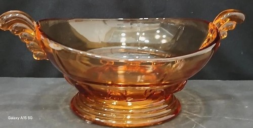 New Martinsville Angel Wing Handles Candy Dish/Bowl - Moondrop Pattern