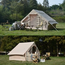 Inflatable Camping Tent 4-6 Person w/Stove Jack-All-Weather Heavy-Duty Air Tent