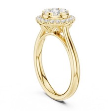 Round VVS1 D Natural 27pc Diamond Luxury Designer Style Ring 14K Gold Over w040
