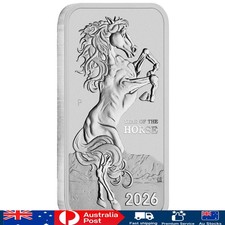 2026 NEW 1 oz Silver Rectangular Lunar Year of the Horse Coin AU Bullion