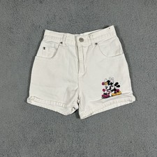 Vintage 90  s Disney Mickey Mouse High Rise White Shorts Girls size Medium