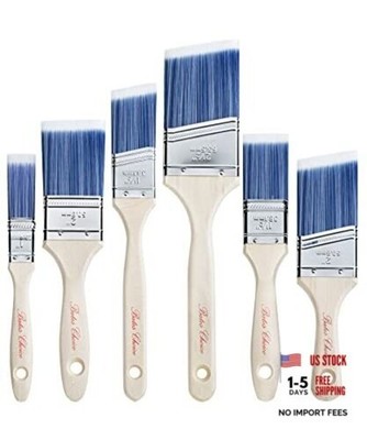 Bates- Paint Brushes, 6 Pack, 6 Pack, 1 , 1.5 , 2 , 2.5  Wood Handle Angle/Flat