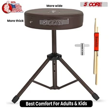 5 Core Drum Throne 3" Padded Comfortable 330Lb Capacity Drummer Stool Adjustable