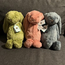 Jellycat Bundle Of Retired Bashful Sorrel Moss And Dusky Blue BNWT Set