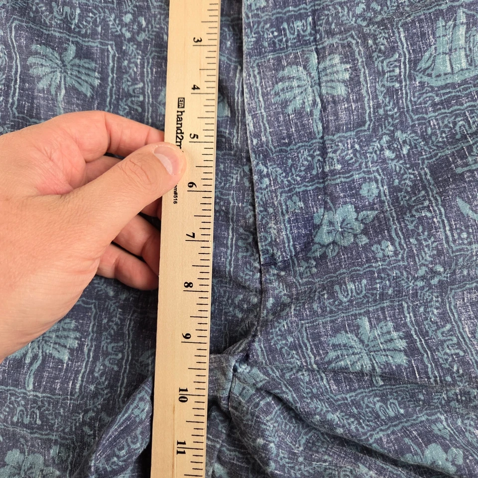 Pantalones Cortos Brooks Brothers Reyn Spooner Para Hombre 34 Azul Bermudas Mezcla de Algodón Hawaiano Foto 4 de 4