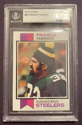 1973 Topps Franco Harris Rookie Card #89 Beckett Graded 6 EX-MINT