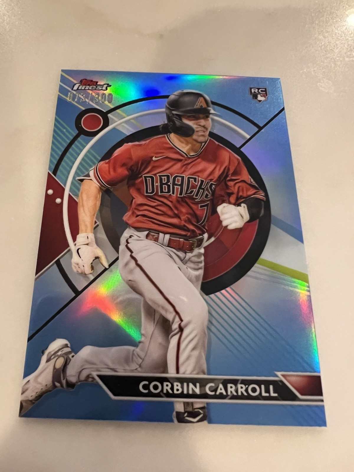 2023 Topps Finest - Corbin Carroll #24 Sky Blue Refractor /300 (RC)