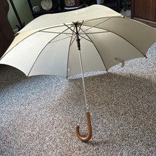 TOTES-tan-auto Open-crooked Handle Umbrella S4 