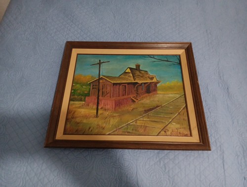 Farm House by The Tracks Painting Canvas Art 24 x 20 Oil Painting by R Farmers