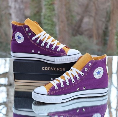 Converse Chuck Taylor All Star Hi Purple Gold 2012 Men s Size 10.5 Custom 1S458