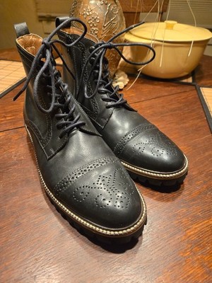 BELVEDERE Studio Black Captoe Boots, ''Cliff'' Model, New Without Box, Size 9 D