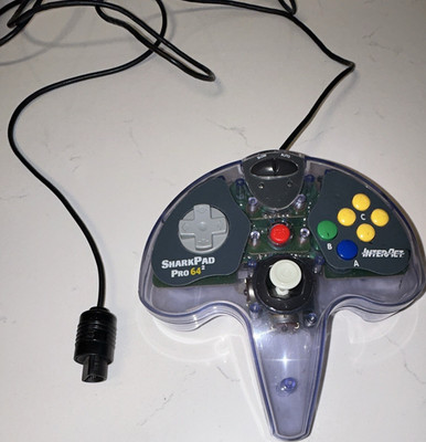 SharkPad Pro 64 Wired N64 Controller Clear TESTED AND WORKING.