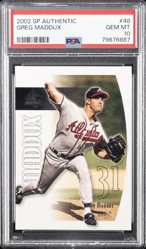 2002 SP AUTHENTIC #48 GREG MADDUX PSA 10