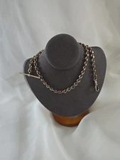 DFB Co Gold Filled Watch Fob 19" Chain with Dog Clip & T Bar 