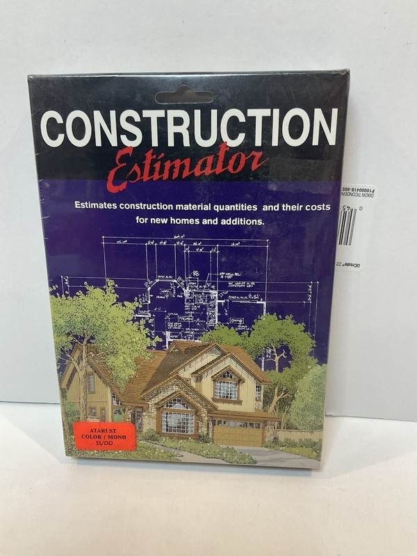 Vintage Atari ST Construction Estimator Micom Software NOS Sealed